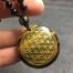 Tigerauge mit Blume des Lebens an Onyx Kette